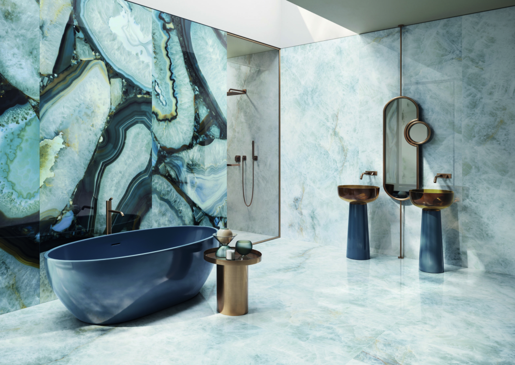 TdmPrecious Agate-Crystal Azure 128x278 Amb Bagno Salle de bain imitation marbre azure crystal