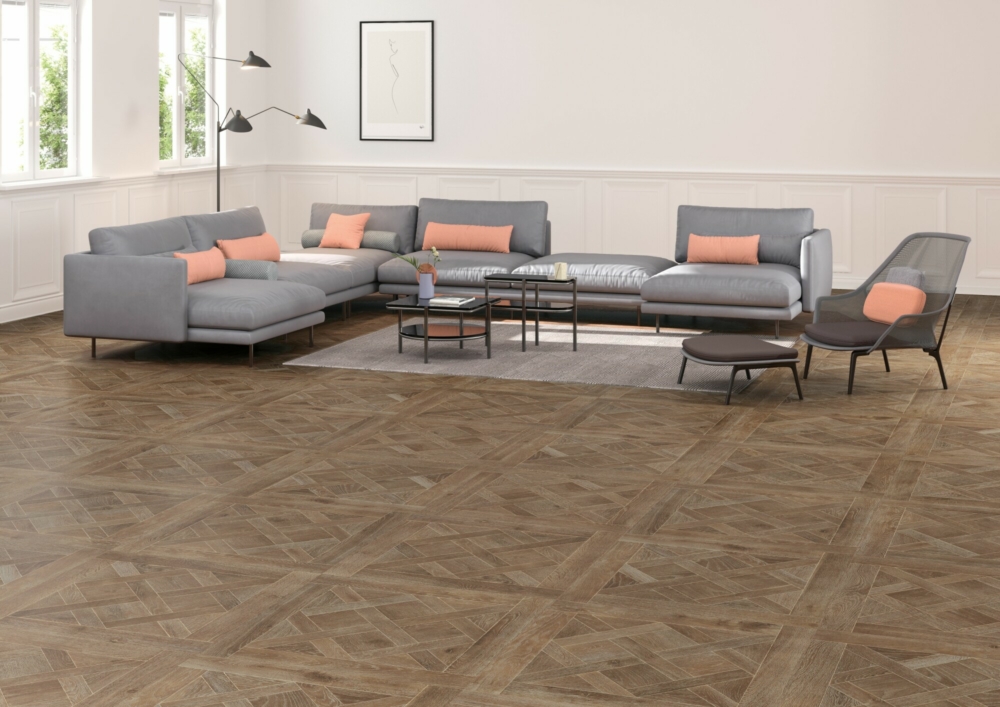 Salon sol imitation bois