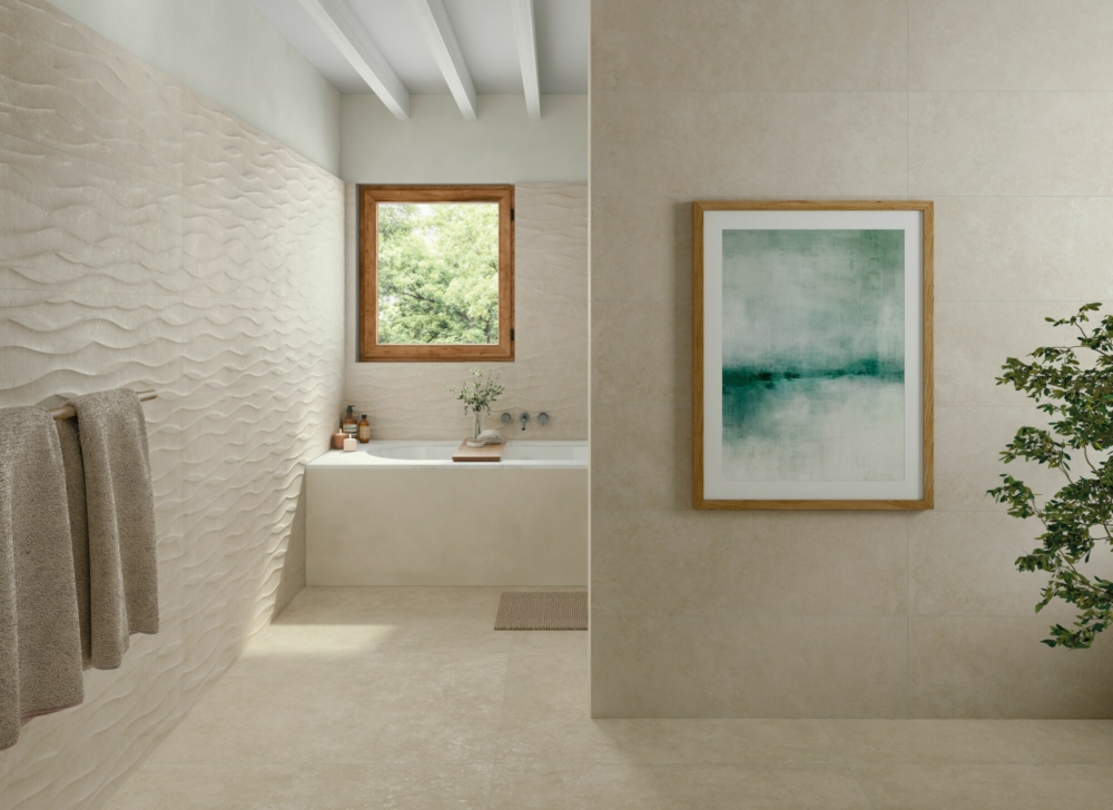 Salle de bain avec béton ciré