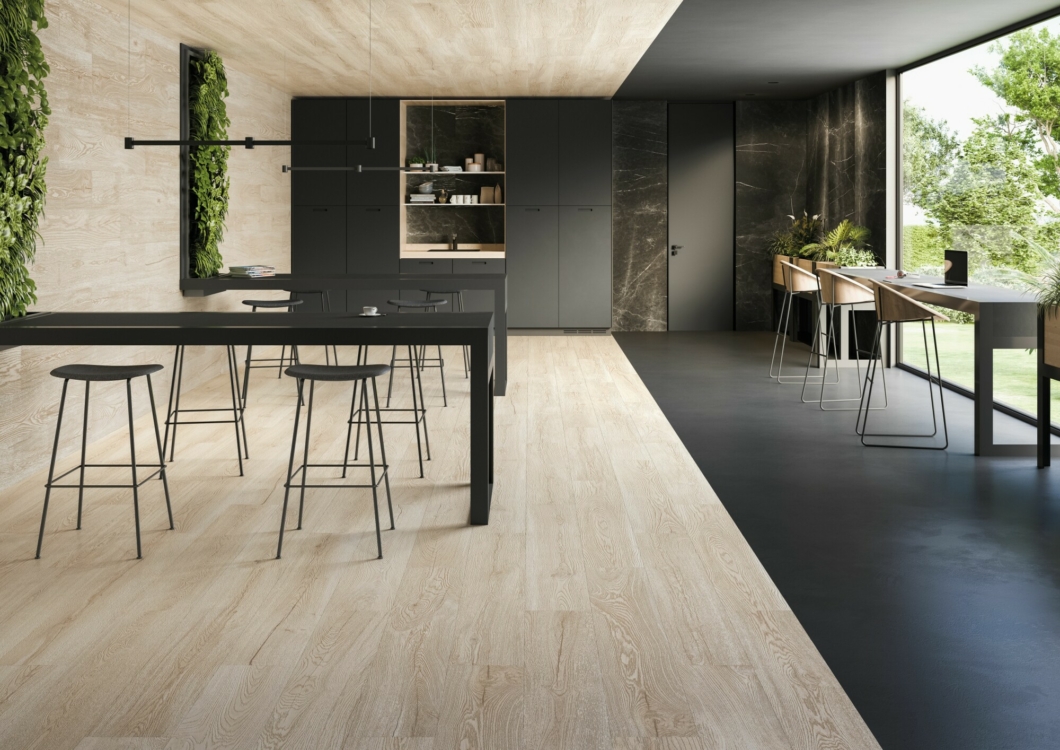 Salle à manger effet bois