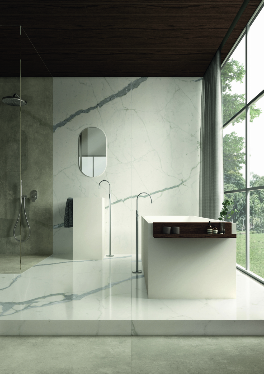 Salle de bain béton ciré gris